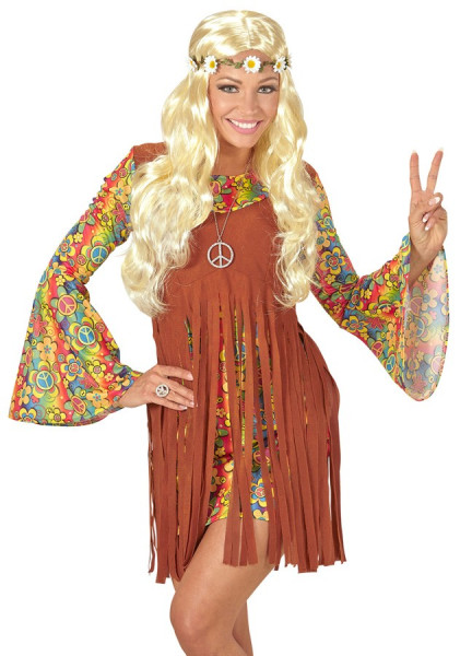 Blumige Hippie-Perücke Blond 3
