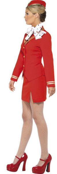 Red short stewardess ladies costume