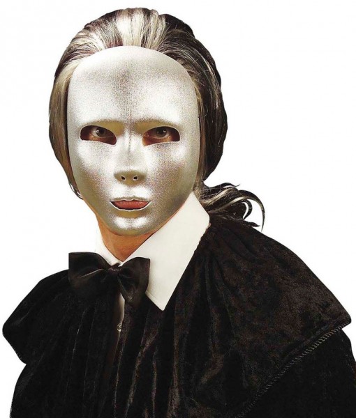 Máscara de Halloween fantasma plateado