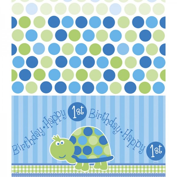 Turtle Toni's 1st birthday party tablecloth 137 x 213cm