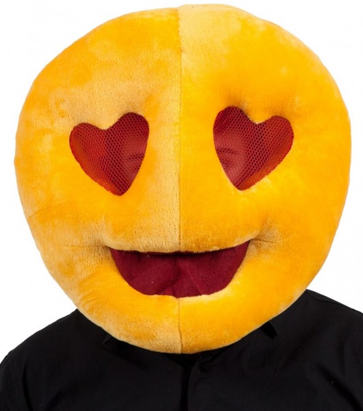 Maschera Faccina Emoji occhi di cuore
