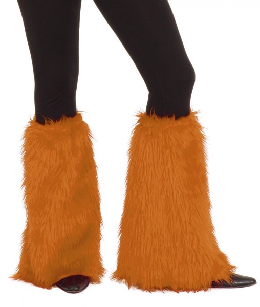 Plush leg warmers with flare in orange