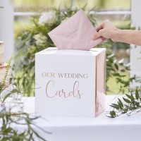 Roségoldene Our Wedding Cards Kartenbox