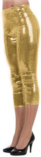 Złote cekinowe legginsy imprezowe