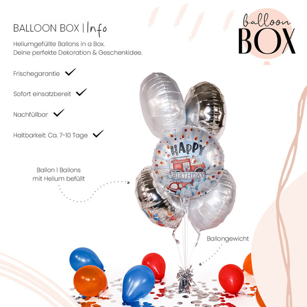 Heliumballon in der Box Happy Fire Engine 3