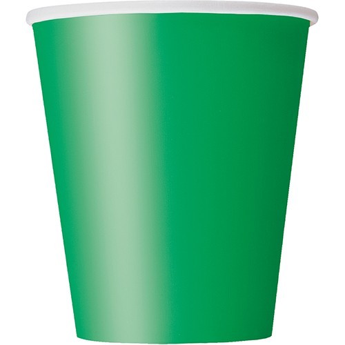 8 vasos de papel Vera verde 266ml