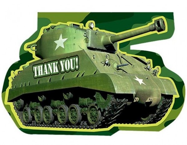 8 cartes de remerciement d'anniversaire de l'armée