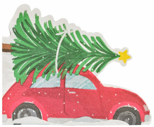 16 tovaglioli macchina e albero di Natale ecologici