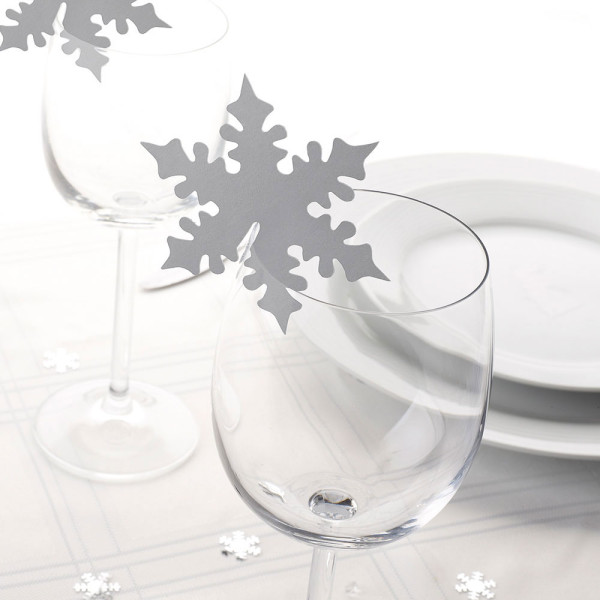 10 glittering snowflakes glass decoration 8cm