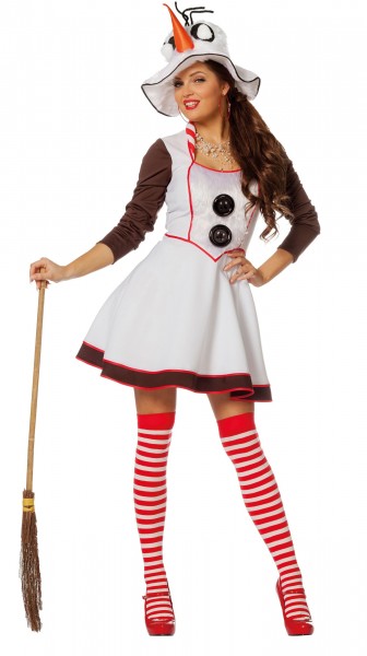 Snowman Snow Woman Dress With Hat