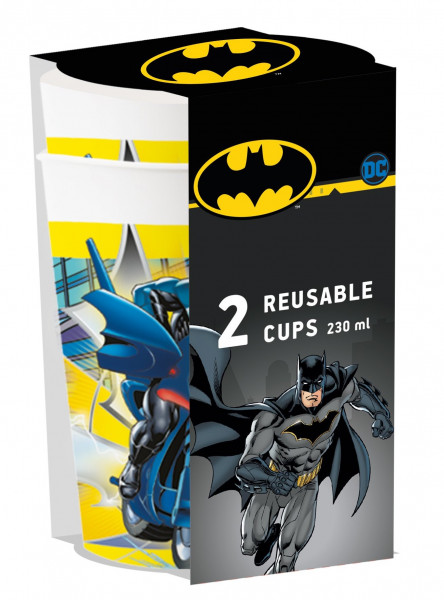 2 gobelets Batman Superpower réutilisables 230ml