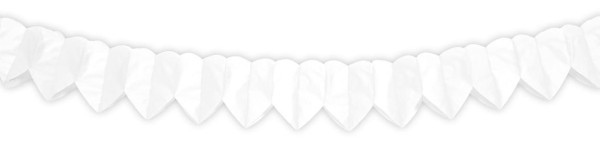 Heart paper garland in white 2m