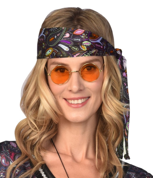 Pomarańczowe okulary hipisowskie Sonja