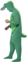 Oversigt: Jumpsuit krokodille kostume med hætte unisex grøn