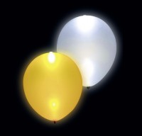 Oversigt: 5 LED balloner glamour sølvguld 23cm