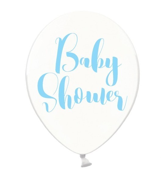 50 weiß-blaue Baby Shower Ballons 30cm