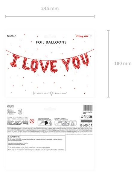 I Love You Ballongirlande 2,6m