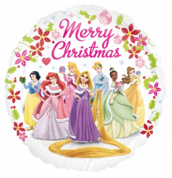 Balon foliowy Disney Princess 45 cm Wesołych Świąt