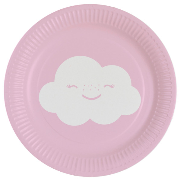 8 platos de papel Sweet Clouds World 18cm