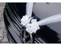 Aperçu: Guirlande en tulle Roses blanches 170cm