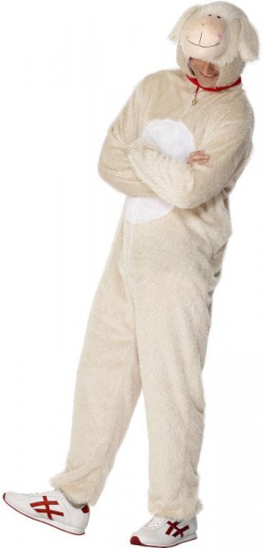 White sheep jumpsuit for adults