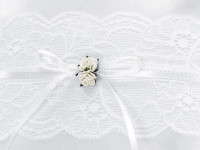 Almohada de boda para alianzas en blanco 16x16cm