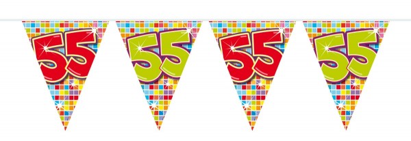Cadena de banderín Groovy 55 cumpleaños 6m