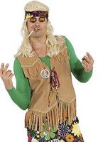 Vista previa: Chaleco marron hippie con flecos Gary