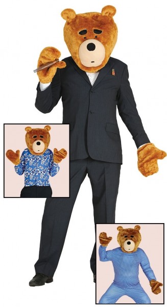 Cool teddy bear mask and hands