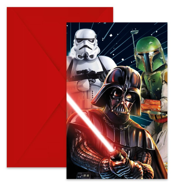 6 tarjetas de invitación Star Wars Galaxy