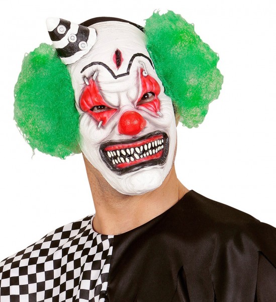 Killer Clown Tony met groen haarmasker
