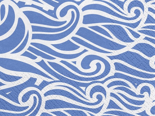 20 tovaglioli blu-bianchi con motivo a onde
