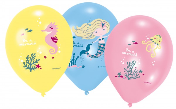 6 Ballons Sei eine Meerjungfrau