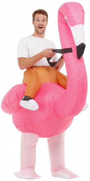 Opblaasbaar Flamingo-piggyback-kostuum