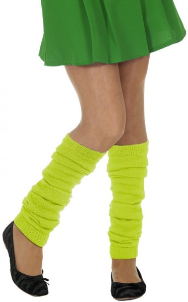 Neon green leg warmers