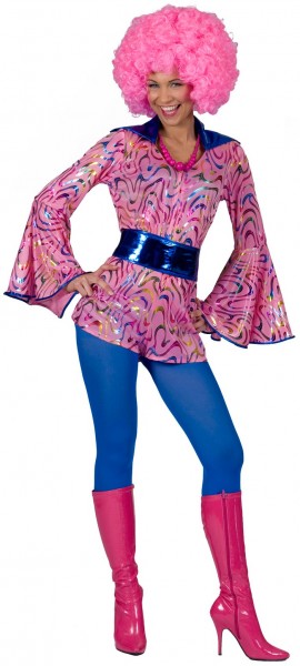 Disco jumpsuit Annabelle i blå-rosa