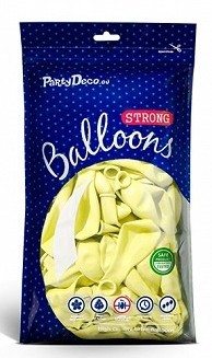 100 balonów gwiazdkowych pastelowych żółtych 12cm 4