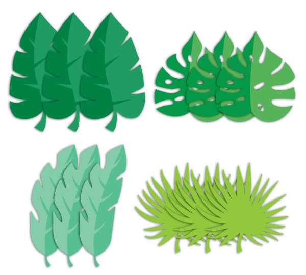 12 safari adventure palm leaf cutouts