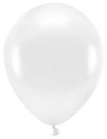 Vorschau: 100 Eco metallic Ballons weiß 30cm