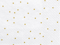 20 weiße Golden Dots Servietten 33cm
