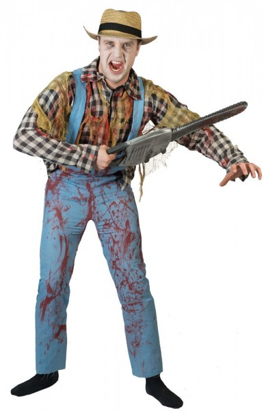 Blodig zombie trädgårdsmästare herrkostym
