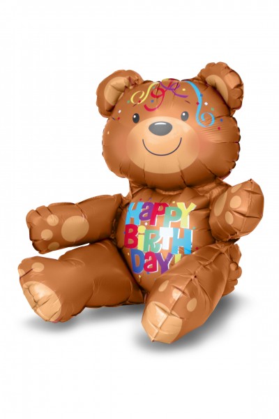 Figure d'ours d'anniversaire ballon aluminium