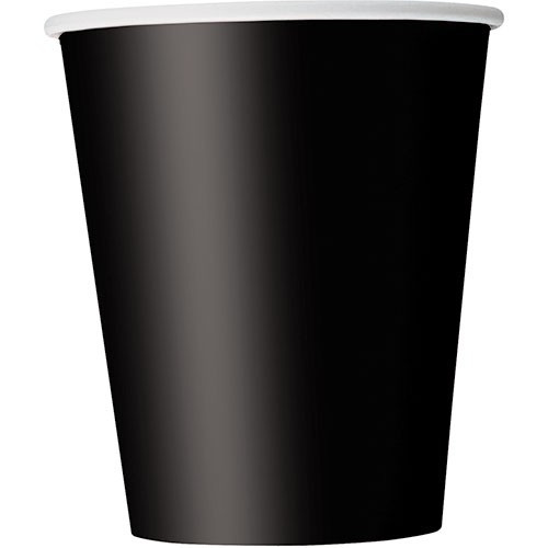 8 vasos de papel Vera negro 266ml