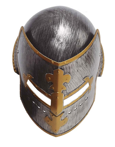 Knight helmet for adults silver-gold