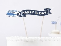 Preview: Little Plane Birthday cake decoration 18cm