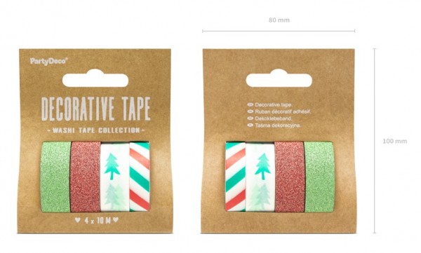 4 Little Christmas Washi-Tapes 10m 4