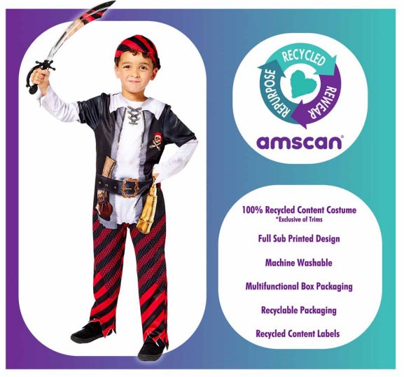 Recycled pirate boy costume