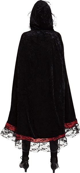 Fancy vampire cape with lace trim for women 2