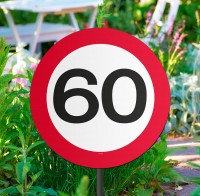 Tuin verkeersbord 60e verjaardag