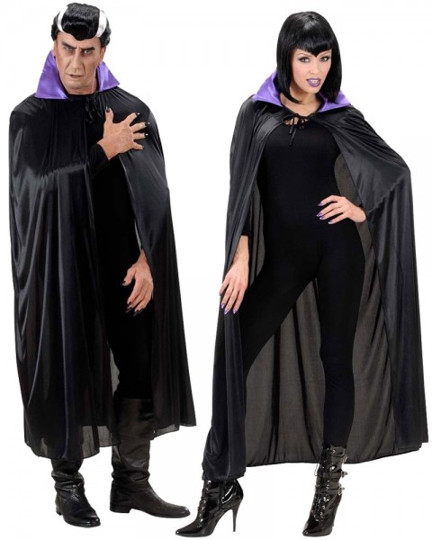 Halloween cape with purple collar 136cm